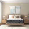 Front view of Serta Perfect Sleeper Panacea Medium Mattress in a modern bedroom