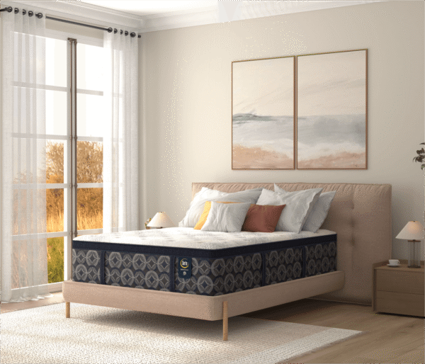 Serta Perfect Sleeper Simplicity Firm Euro Top Mattress in a modern bedroom