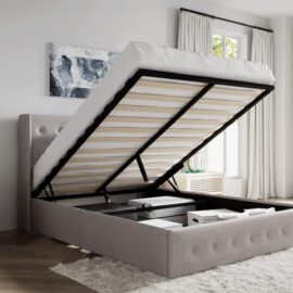 T2162 Hydraulic Lift Storage Bed Grey Open