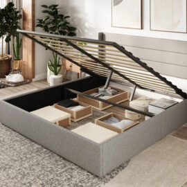 T2160 Hydraulic Storage Bed Grey Open