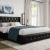 T2162 Hydraulic Lift Storage Bed Black