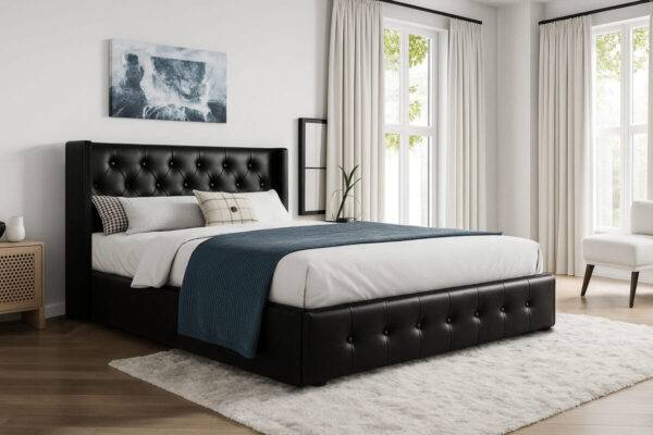 T2162 Hydraulic Lift Storage Bed Black