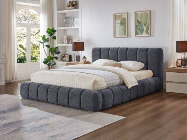 T2240 Platform Bed Frame Grey Side View