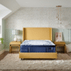 Stearns & Foster Estate Mon Chéri 15" Luxury Cushion Firm Pillowtop Mattress on a Sand colored bed frame