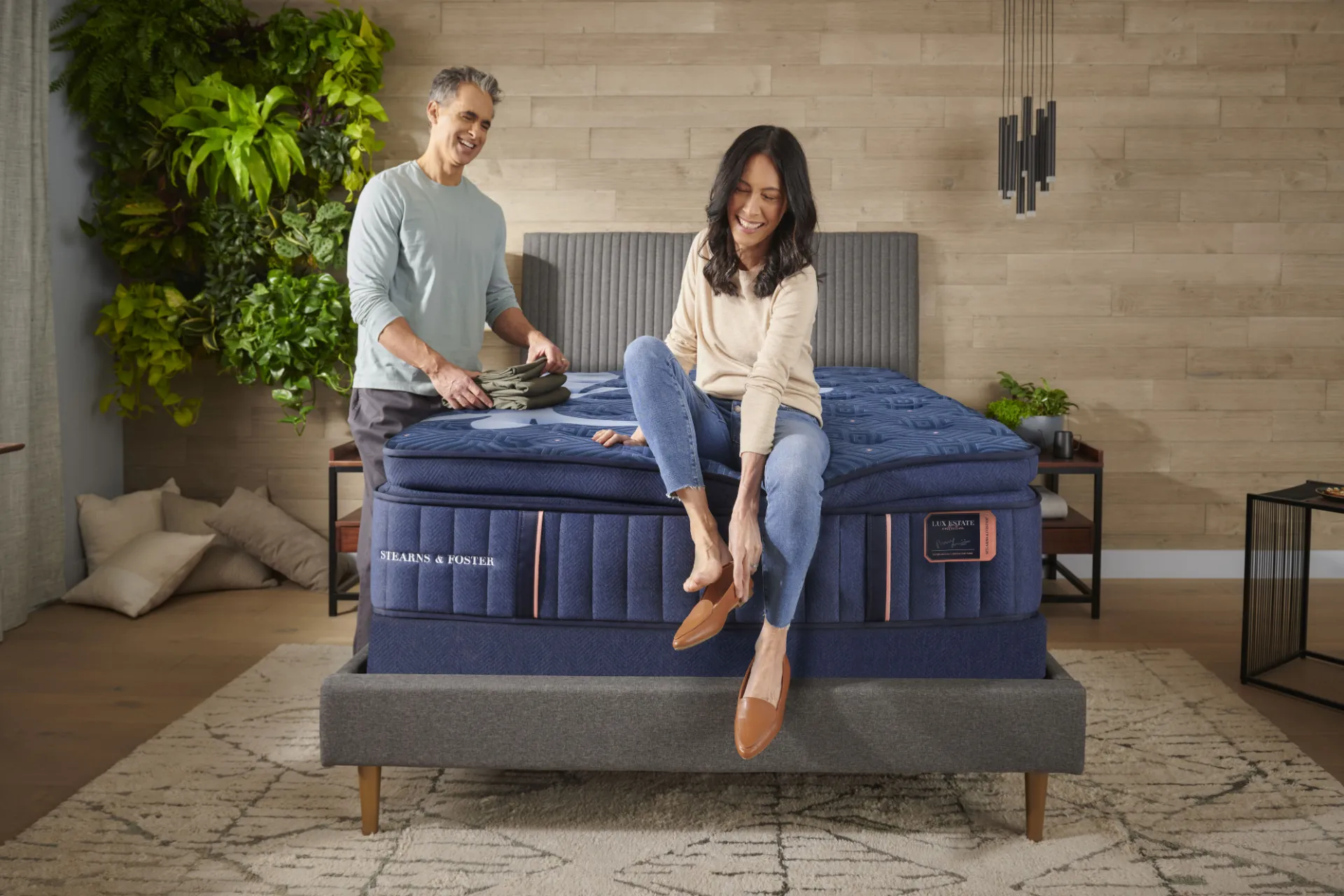 Couple on a Stearns & Foster Lux Estate mattress