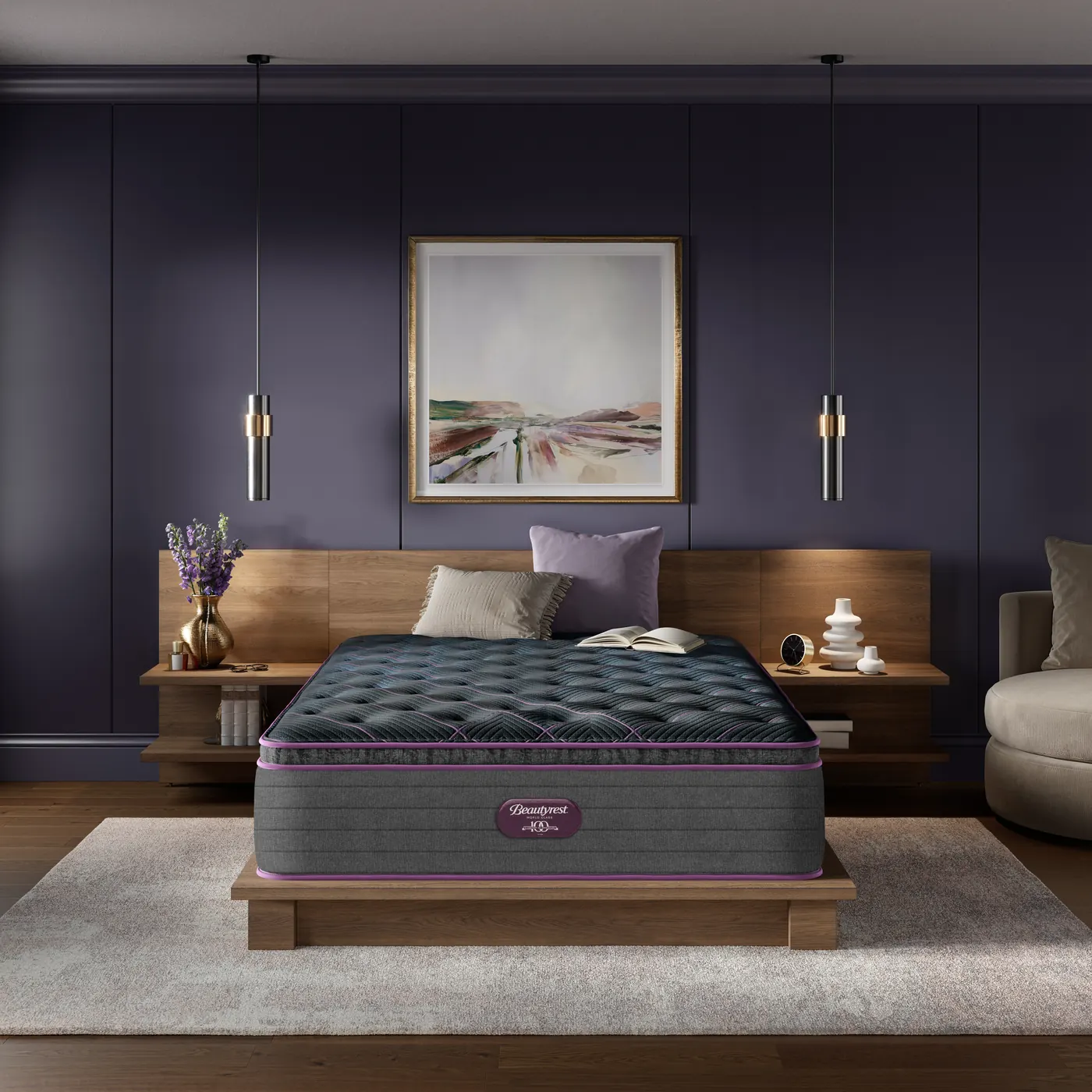 Beautyrest World Class Aster Plush 15&Prime; in a bedroom