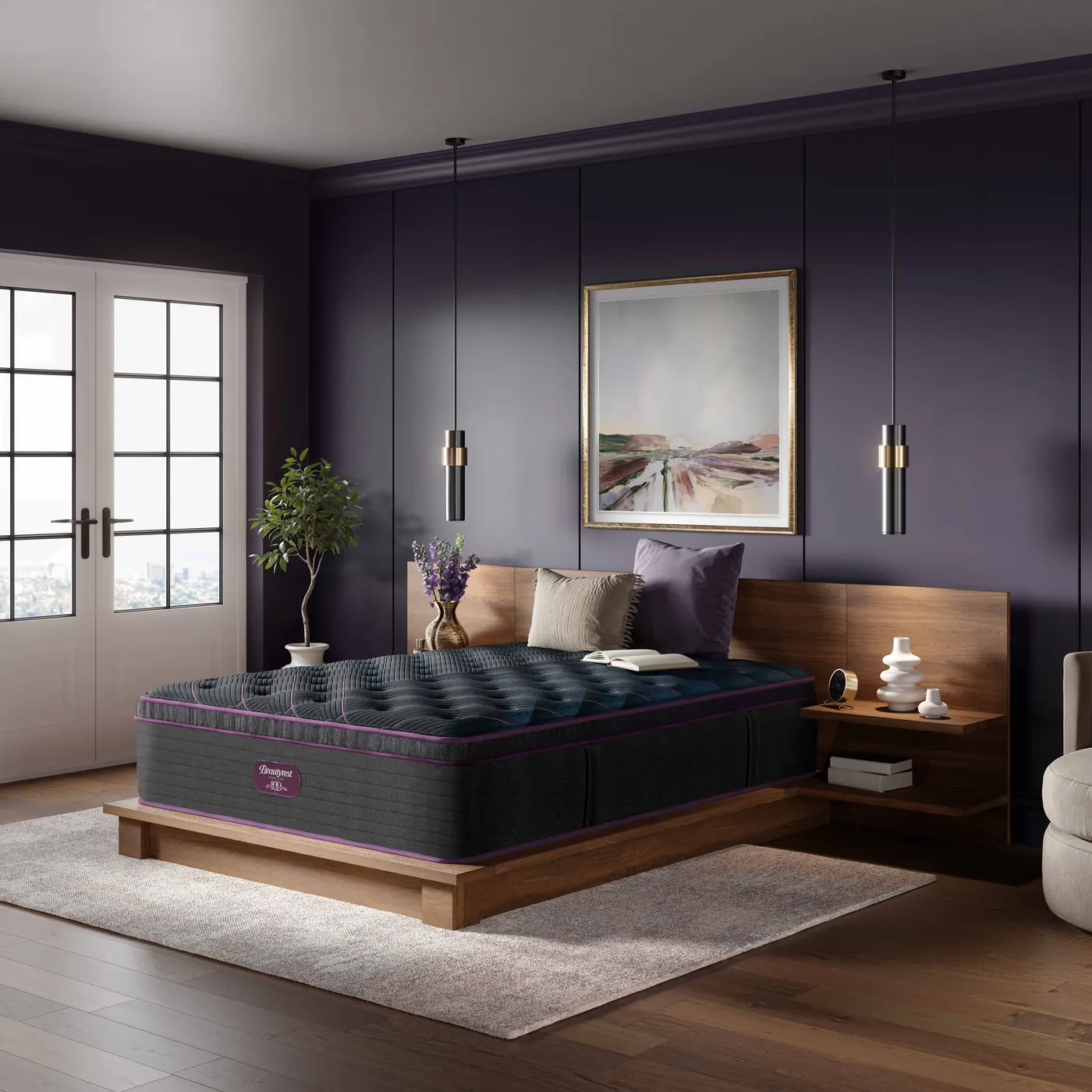 Beautyrest World Class Aster Plush 15&Prime; in a bedroom
