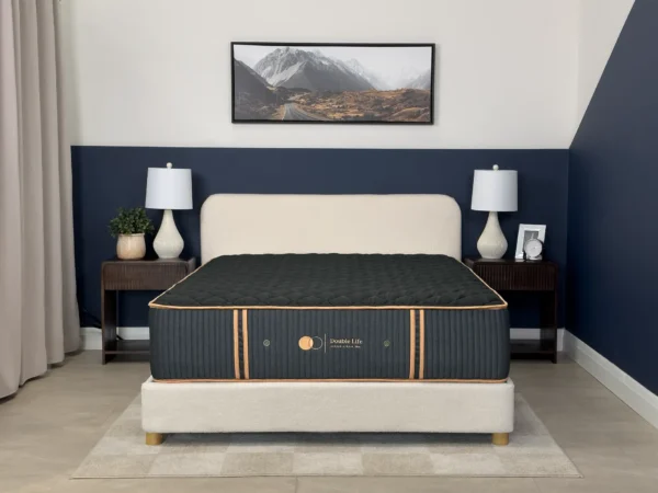 Dreamstar Double Life Copper Hybrid Firm 14″ mattress in a bedroom