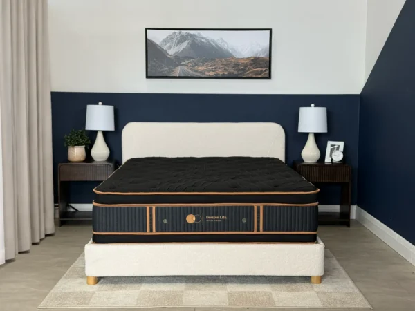 Dreamstar Double Life Copper Gel Plush 15″ mattress in a bedroom