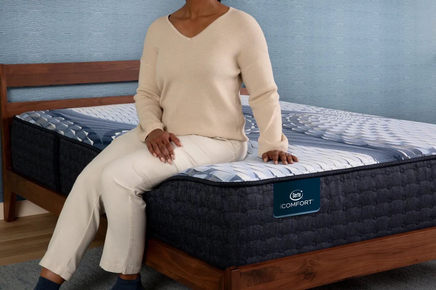 Serta&reg; iComfort&reg; Nappa Firm 11.5&Prime; in a bedroom