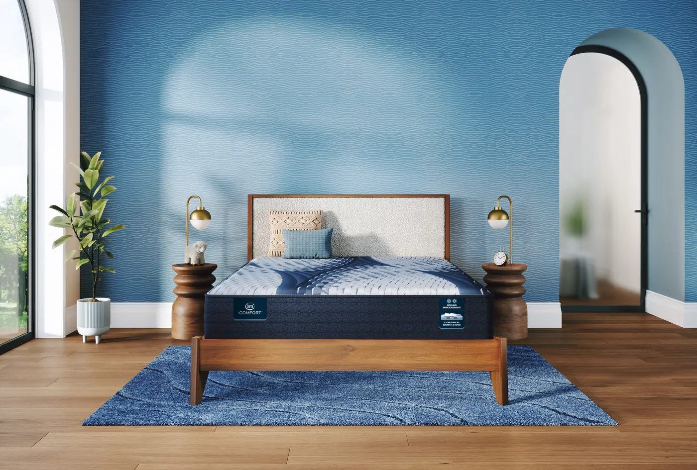 Serta&reg; iComfort&reg; Nappa Firm 11.5&Prime; in a bedroom