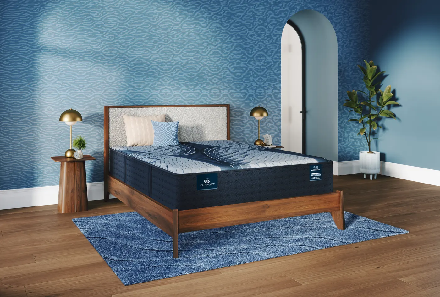 Serta&reg; iComfort&reg; Samba Plush 13&Prime; in a bedroom