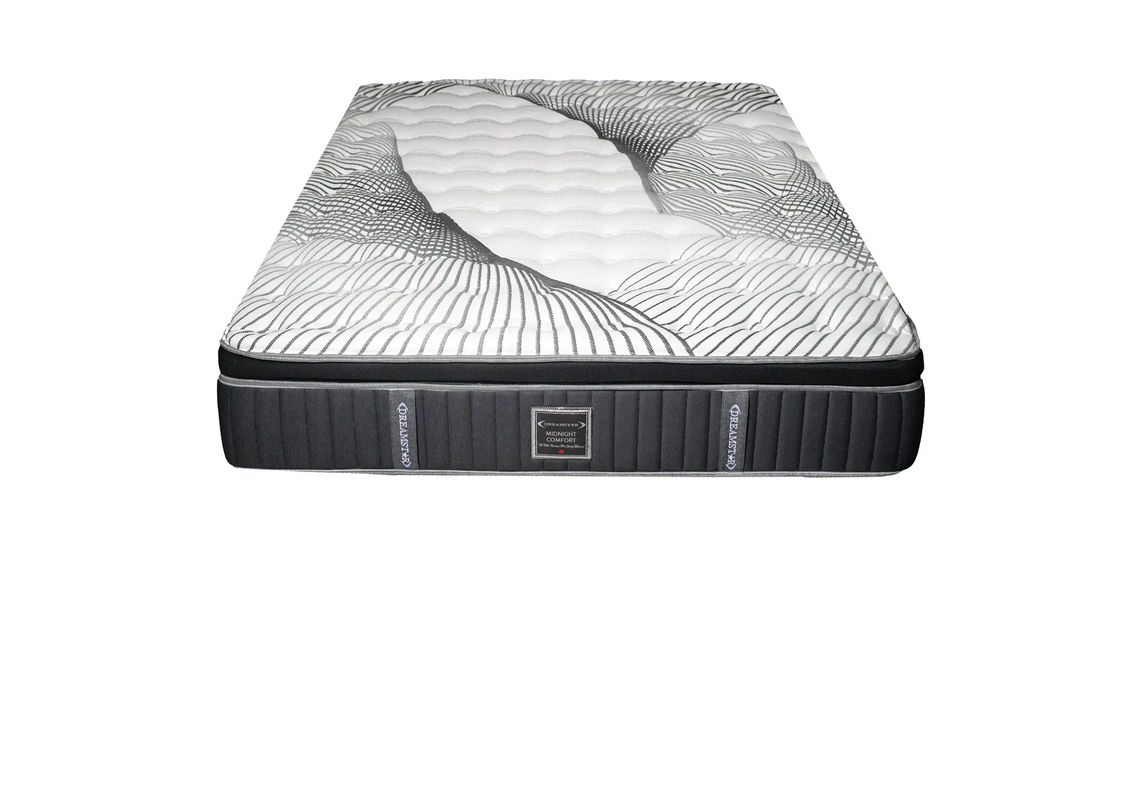 Dreamstar Midnight Comfort Euro-Top 14&Prime; in a bedroom