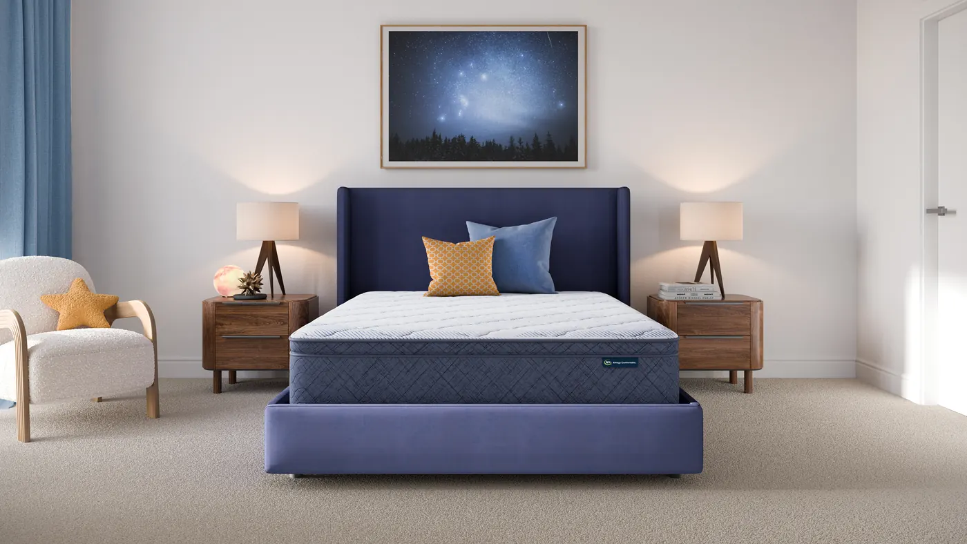 Serta&reg; Perfect Day&trade; Sunup Plush Euro Top 12&Prime; in a bedroom