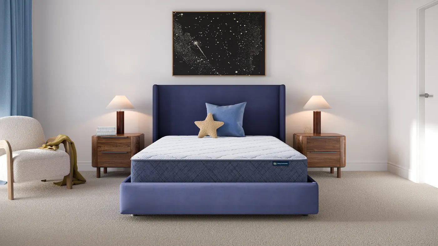 Serta® Perfect Day™ Overnight Firm 10″ in a bedroom