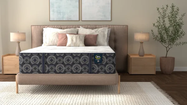 Serta Perfect Sleeper Panacea Medium 14.5″ mattress in a bedroom