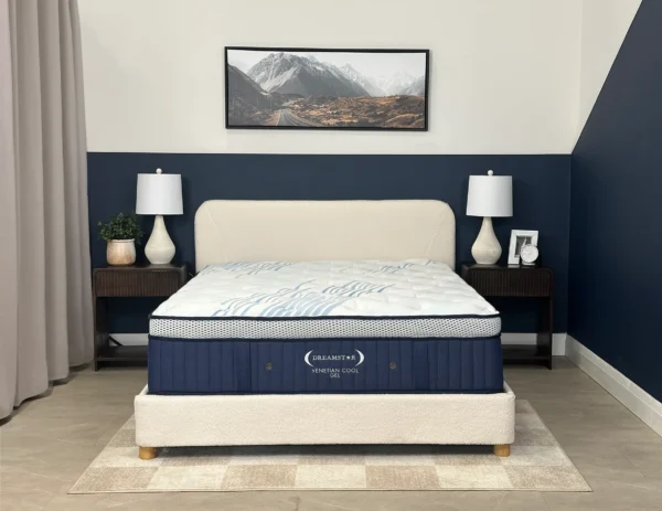 Dreamstar Venetian Gel Euro-Top 13″ mattress in a bedroom